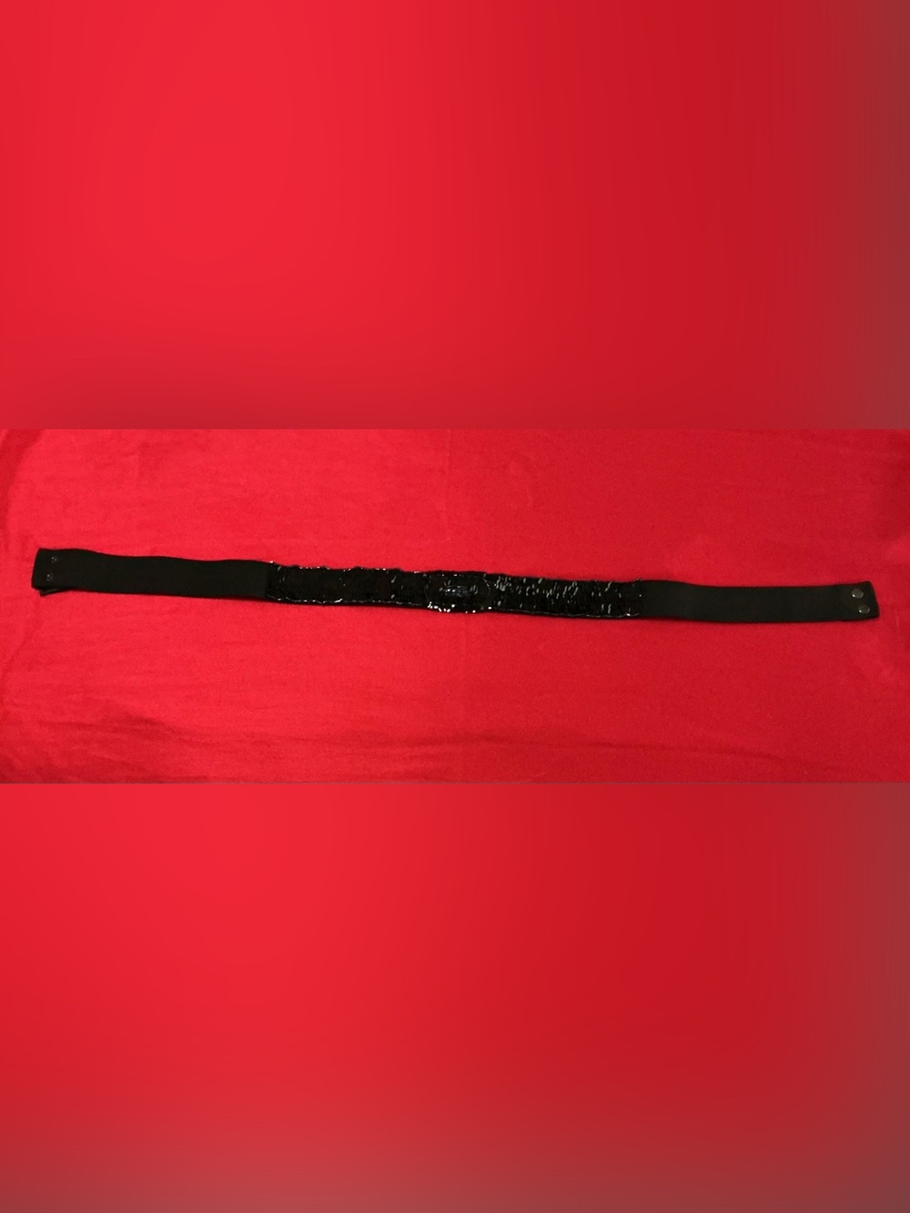 BCBGMaxAzria Black Textured Belt Elactic